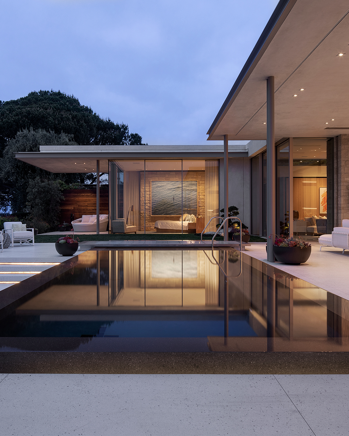 Pool at dusk