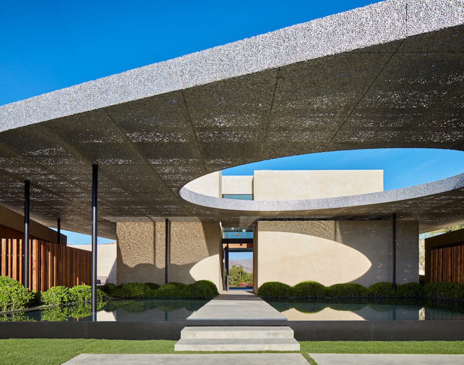 Front entrance to Madison Desert Club with the oculus overhead