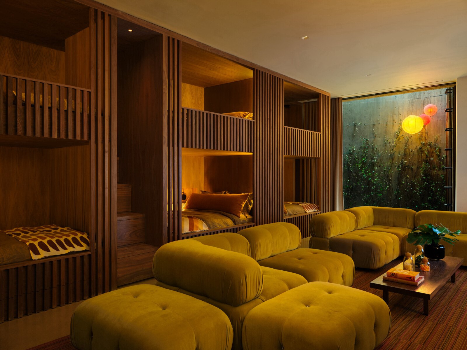 Bedroom with bunk beds and couch