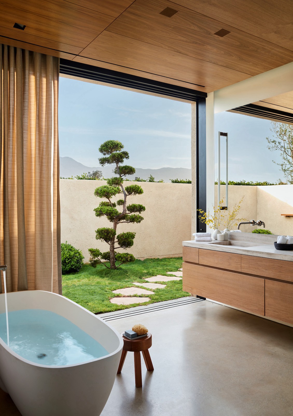 Bathroom open to outdoor patio